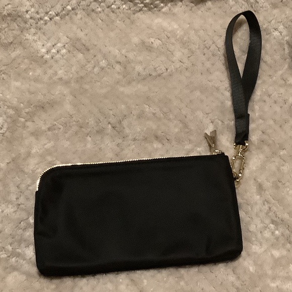 Lululemon Curved Wristlet Wallet Double Zip Clutch Black/Gold - Picture 2 of 12